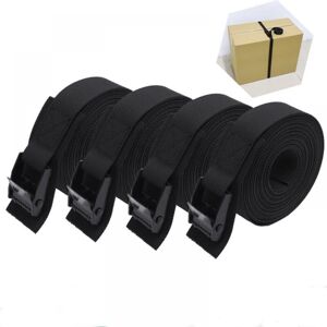 Cyslmuk - 4pcs, Short, padded lashing strap, 25mmx1m, tightening buckle, black Cyslmuk - 4pcs, Short, padded lashing strap, 25mmx1m, tightening buckle, black