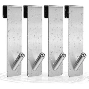 YMYNY 4pcs Shower Door Hooks, Stainless Steel Towel Hooks No Drilling on Frameless Shower Door for Bathroom (7 Inch Silver) mumu YMYNY 4pcs Shower Door Hooks, Stainless Steel Towel Hooks No Drilling on Frameless Shower Door for Bathroom (7 Inch Silver) mumu