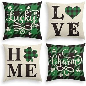 Tlily - 4pcs St. Patrick's Day Pillow Cover, 18 x 18 Inch Shamrock Pillow Case, for St Patrick's Day Decoration Sofa Home Decor Tlily - 4pcs St. Patrick's Day Pillow Cover, 18 x 18 Inch Shamrock Pillow Case, for St Patrick's Day Decoration Sofa Home Decor