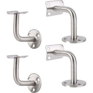 YMYNY 4pcs stainless steel brackets, stainless steel wall bracket, wall mount rod fixture, wall railing pipe bracket 90°, for interior wall loft hand YMYNY 4pcs stainless steel brackets, stainless steel wall bracket, wall mount rod fixture, wall railing pipe bracket 90°, for interior wall loft hand