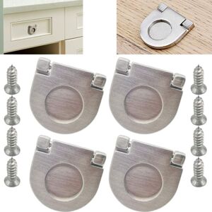 LINGHHANG 4 Pieces Stainless Steel Invisible Handles, Cabinet Drawer Cupboard Wardrobe Accessories - With Screws (35mm), Kitchen Cabinet Drawer Bedroom LINGHHANG 4 Pieces Stainless Steel Invisible Handles, Cabinet Drawer Cupboard Wardrobe Accessories - With Screws (35mm), Kitchen Cabinet Drawer Bedroom
