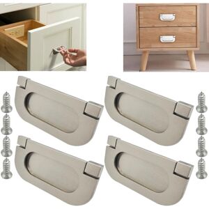 WOIYIC 4pcs Stainless Steel Invisible Handles Silver Cupboard Drawer Cabinet Wardrobe Accessories-With Screws(75mm) Kitchen Cabinet Door Handles Cupboard WOIYIC 4pcs Stainless Steel Invisible Handles Silver Cupboard Drawer Cabinet Wardrobe Accessories-With Screws(75mm) Kitchen Cabinet Door Handles Cupboard