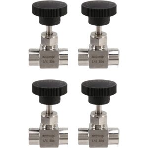 Tlily - 4X 1/4 Inch Equal Thread 304 Stainless Steel Flow Control Shut Off Needle Valve Tlily - 4X 1/4 Inch Equal Thread 304 Stainless Steel Flow Control Shut Off Needle Valve