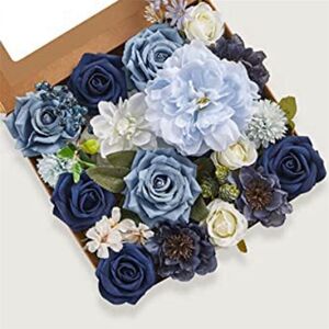 TLILY 4X Artificial Flowers Fake Dusty Blue Peony Flowers Combo for diy Wedding Bridal Bouquets Centerpieces Home Decorations TLILY 4X Artificial Flowers Fake Dusty Blue Peony Flowers Combo for diy Wedding Bridal Bouquets Centerpieces Home Decorations
