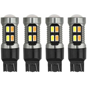 TLILY 4X Car Led Light Bulb Canbus T20 7443 W21/5W T25 3157 P27-7W 1157 P21/ 5W BAY15D Dual Color Reversing Lamp White Amber c TLILY 4X Car Led Light Bulb Canbus T20 7443 W21/5W T25 3157 P27-7W 1157 P21/ 5W BAY15D Dual Color Reversing Lamp White Amber c