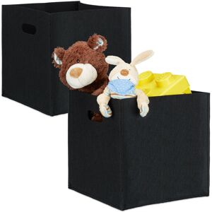 Set of 2 Relaxdays Square Felt Baskets, HxWxD: 30 x 30 x 30 cm, Foldable, with 2 Handles, Black Set of 2 Relaxdays Square Felt Baskets, HxWxD: 30 x 30 x 30 cm, Foldable, with 2 Handles, Black
