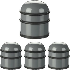 Relaxdays 4x Door Stoppers, also for Windows, Stainless Steel & Rubber, High & Round, Indoor, HxØ: 8.5 x 7 cm, Dark Grey Relaxdays 4x Door Stoppers, also for Windows, Stainless Steel & Rubber, High & Round, Indoor, HxØ: 8.5 x 7 cm, Dark Grey
