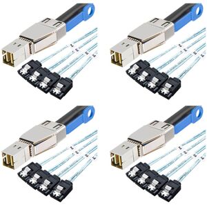 Tlily - 4X Mini sas hd SFF-8644 to 4 x sata 7Pin Hard Disk Cable 12Gbps Server External Hard Disk High-Speed Cable 3.33TF/1M Tlily - 4X Mini sas hd SFF-8644 to 4 x sata 7Pin Hard Disk Cable 12Gbps Server External Hard Disk High-Speed Cable 3.33TF/1M