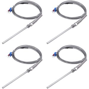 TLILY 4X Steel Temperature Probe Pt100 rtd Sensor Cable 2M 98 mm 3 Wires -50 - 400 Celsius TLILY 4X Steel Temperature Probe Pt100 rtd Sensor Cable 2M 98 mm 3 Wires -50 - 400 Celsius