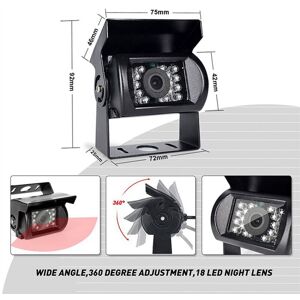 Tlily - 4X Upgrade Car Rear View Monitor Aviation Head 700Tvl Ccd 18 Ir Leds Backup Camera 12/24V for Bus Caravan Truck Tlily - 4X Upgrade Car Rear View Monitor Aviation Head 700Tvl Ccd 18 Ir Leds Backup Camera 12/24V for Bus Caravan Truck