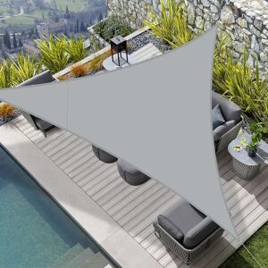 BEIJIYI 4x4x4m Triangular Waterproof Shade Sail in PES Fabric with UV Protection for Outdoors, Garden, Terrace, Balcony, Grey BEIJIYI 4x4x4m Triangular Waterproof Shade Sail in PES Fabric with UV Protection for Outdoors, Garden, Terrace, Balcony, Grey