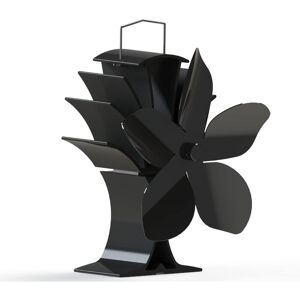 Tonchean - 5 Blade Heat Powered Fuel Saving Stove Fan - Office - Black Tonchean - 5 Blade Heat Powered Fuel Saving Stove Fan - Office - Black