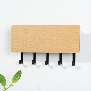 Hoopzi - 5 Hooks Key Holder, Easy to Install Key Hooks Wall Mounted, Small Key Rack, Coat Rack, Letter Rack, Suitable for Entry Areas and Behind Hoopzi - 5 Hooks Key Holder, Easy to Install Key Hooks Wall Mounted, Small Key Rack, Coat Rack, Letter Rack, Suitable for Entry Areas and Behind