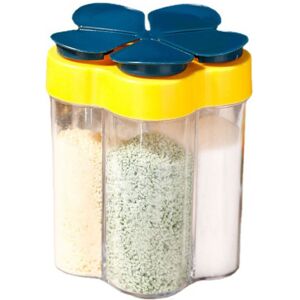 Groofoo - 5 In 1 Travel Spice Containers Airtight Travel Seasoning Condiment Containers Portable Camping Seasoning Box for Barbecue Picnic Blue Groofoo - 5 In 1 Travel Spice Containers Airtight Travel Seasoning Condiment Containers Portable Camping Seasoning Box for Barbecue Picnic Blue