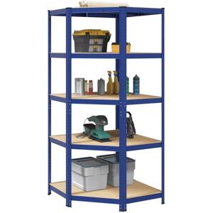 Vidaxl - 5-Layer Corner Shelf Blue Steel&Engineered Wood Vidaxl - 5-Layer Corner Shelf Blue Steel&Engineered Wood