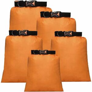 ROSE 5 Pack Lightweight Waterproof Dry Bags for Snorkeling (1.5L + 2.5L + 3.5L + 4.5L + 6L), Orange ROSE 5 Pack Lightweight Waterproof Dry Bags for Snorkeling (1.5L + 2.5L + 3.5L + 4.5L + 6L), Orange