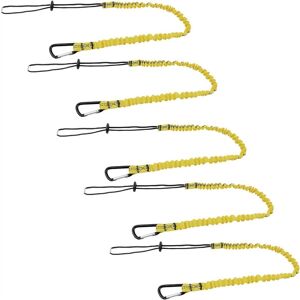 Tlily - 5 Pack Safety Tool Leash,Retractable Bungee Cord with Aluminum Lock Carabiner and Adjustable Loop End Yellow Tlily - 5 Pack Safety Tool Leash,Retractable Bungee Cord with Aluminum Lock Carabiner and Adjustable Loop End Yellow