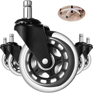Ineasicer - Pack Universal Office Chair Casters Replacement Wheels Office Seat Silent and Abrasion Resistant, Universal Replacement Office Chair Ineasicer - Pack Universal Office Chair Casters Replacement Wheels Office Seat Silent and Abrasion Resistant, Universal Replacement Office Chair