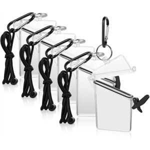 TLILY 5 Pack Waterproof id Badge Holder Case Clear Vertical Card with Lanyard Carabiner and Keychain Locker Dry Box TLILY 5 Pack Waterproof id Badge Holder Case Clear Vertical Card with Lanyard Carabiner and Keychain Locker Dry Box