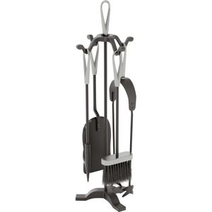 Home Discount - Buxton 5 Piece Companion Set Fireplace Accessories Shovel, Poker, Brush & Tongs, Black-&-Nickel Home Discount - Buxton 5 Piece Companion Set Fireplace Accessories Shovel, Poker, Brush & Tongs, Black-&-Nickel