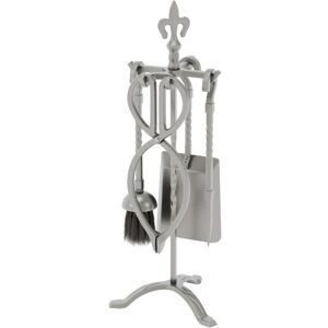 Home Discount - Fleur De Lys 5 Piece Companion Set Fireplace Accessories Shovel, Poker, Brush & Tongs, Pewter Home Discount - Fleur De Lys 5 Piece Companion Set Fireplace Accessories Shovel, Poker, Brush & Tongs, Pewter