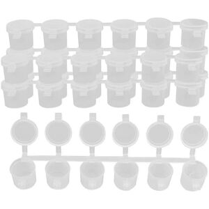 TLILY 5 Strips 30 Pots Empty Paint Cup Pots, 10Ml/ 0.35Oz Mini Pot Clear Plastic Storage Containers TLILY 5 Strips 30 Pots Empty Paint Cup Pots, 10Ml/ 0.35Oz Mini Pot Clear Plastic Storage Containers