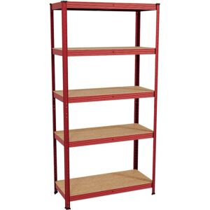 Home Discount - 5 Tier Garage Shelving Unit Heavy Duty Storage Racking Shelf Boltless Rack, Red Home Discount - 5 Tier Garage Shelving Unit Heavy Duty Storage Racking Shelf Boltless Rack, Red