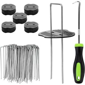 Mumu - 50 Garden Bars with 50 Washers - Galvanized Steel Fixing Bars for Mulch and Garden Sheet, Wire Mesh and Netting - 150x36mm ø 3mm Mumu - 50 Garden Bars with 50 Washers - Galvanized Steel Fixing Bars for Mulch and Garden Sheet, Wire Mesh and Netting - 150x36mm ø 3mm