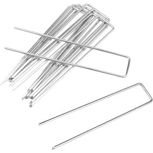 Csparkv - 10 Pack 15cm U-Garden Ground Nails Galvanised Steel Ground Nails for Weed Fabric, Netting, Artificial Grass, Tent, Membrane, Silver Csparkv - 10 Pack 15cm U-Garden Ground Nails Galvanised Steel Ground Nails for Weed Fabric, Netting, Artificial Grass, Tent, Membrane, Silver