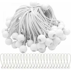 50 Pack 200mm White Bungee Cords, Elastic Rope with Ball, Elastic Bungee Balls for Awnings, Tents, Banners and Tarps Ymyny 50 Pack 200mm White Bungee Cords, Elastic Rope with Ball, Elastic Bungee Balls for Awnings, Tents, Banners and Tarps Ymyny