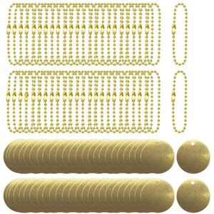 Tlily - 50 Pieces 1 Inch Brass Valve Tags Blank Stamping with Ball Chains 2.4mm Hole for Valves Pipe, Equipment, Labeling Tool Keys Tlily - 50 Pieces 1 Inch Brass Valve Tags Blank Stamping with Ball Chains 2.4mm Hole for Valves Pipe, Equipment, Labeling Tool Keys