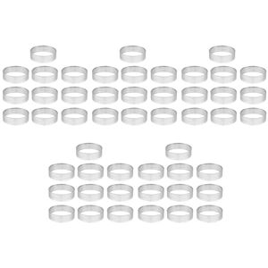 TLILY 50 Pieces 4.5 cm Round Stainless Steel Perforated Seamless Quiche Ring with Hole Shell TLILY 50 Pieces 4.5 cm Round Stainless Steel Perforated Seamless Quiche Ring with Hole Shell