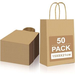 50 pieces small kraft paper bags with handle, brown gift bag 15x8x21cm, paper bag gift bags, kraft bag for party Christmas wedding birthday MUMU 50 pieces small kraft paper bags with handle, brown gift bag 15x8x21cm, paper bag gift bags, kraft bag for party Christmas wedding birthday MUMU