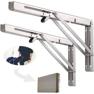 WOIYIC 500mm Folding Wall Shelf, 304 Stainless Steel Folding Bracket for Workbench, Folding Bracket Support, Wall Shelf Bracket (2 Pcs), Silver WOIYIC 500mm Folding Wall Shelf, 304 Stainless Steel Folding Bracket for Workbench, Folding Bracket Support, Wall Shelf Bracket (2 Pcs), Silver