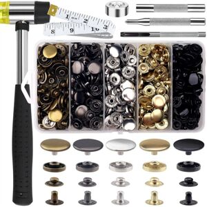 TLILY 506PCS Snap Fasteners Kit, 15mm Leather Kit,Button Snaps Studs, for Clothes, Jackets,Bracelets,Bags TLILY 506PCS Snap Fasteners Kit, 15mm Leather Kit,Button Snaps Studs, for Clothes, Jackets,Bracelets,Bags