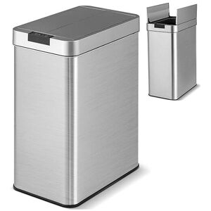 Costway - 50L Automatic Sensor Garbage Can with Stainless Steel Frame Costway - 50L Automatic Sensor Garbage Can with Stainless Steel Frame