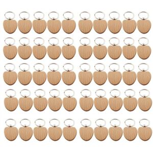 TLILY 50Pcs Blank Wooden Heart-Shaped Key Chain DIY Keychain Tag Anti-Lost Wood Accessories Tags Can-Engrave Gifts TLILY 50Pcs Blank Wooden Heart-Shaped Key Chain DIY Keychain Tag Anti-Lost Wood Accessories Tags Can-Engrave Gifts