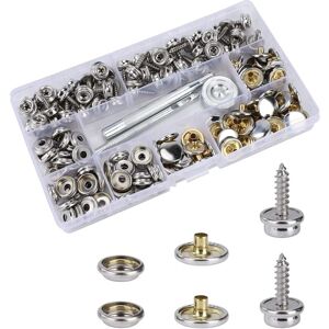 MEMKEY Pack of 50 Marine Grade Stainless Steel Snap Fasteners with 2 Fixing Tools (15mm), Snap Fasteners, Canvas Snaps, Metal Buttons, Canvas Screws, MEMKEY Pack of 50 Marine Grade Stainless Steel Snap Fasteners with 2 Fixing Tools (15mm), Snap Fasteners, Canvas Snaps, Metal Buttons, Canvas Screws,