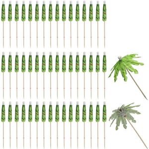 TLILY 50Pcs Umbrellas for Drinks, Coconut Palm Tree Umbrella Toothpicks, Tropical Decorations Cupcake TLILY 50Pcs Umbrellas for Drinks, Coconut Palm Tree Umbrella Toothpicks, Tropical Decorations Cupcake