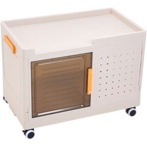 LIVINGANDHOME 56cm W x 32cm D x 36cm H Folding Storage Box with Wheels LIVINGANDHOME 56cm W x 32cm D x 36cm H Folding Storage Box with Wheels