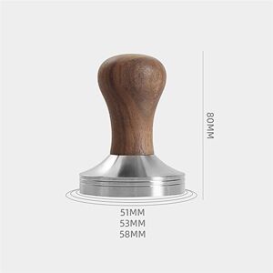 TLILY 51MM Coffee Tamper 304 Stainless Steel Wooden Handle Flat Pressure Press Hammer Barista Tools Coffee Powder Hammer TLILY 51MM Coffee Tamper 304 Stainless Steel Wooden Handle Flat Pressure Press Hammer Barista Tools Coffee Powder Hammer