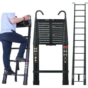 BRIEFNESS 5M Aluminum Telescopic Ladder with Roof Hooks, Adjustable Height Extendable Folding Ladder Space Saving Easy to Transport, 330lbs Load Capacity for BRIEFNESS 5M Aluminum Telescopic Ladder with Roof Hooks, Adjustable Height Extendable Folding Ladder Space Saving Easy to Transport, 330lbs Load Capacity for