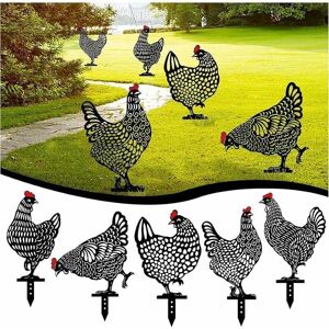 NEIGE 5PC Garden Hen,Chicken Yard Art Garden Lawn Floor Decoration,Animal Silhouette Garden Metal Stakes,Hollow Rooster Statue Decor for Yard NEIGE 5PC Garden Hen,Chicken Yard Art Garden Lawn Floor Decoration,Animal Silhouette Garden Metal Stakes,Hollow Rooster Statue Decor for Yard