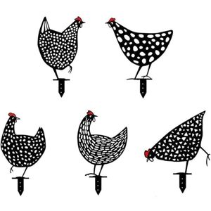 YMYNY 5PC Garden Hen,Chicken Yard Art Garden Lawn Floor Decoration,Metal Animal Silhouette Garden Stakes,Hollow Rooster Statue Decor for Yard mumu YMYNY 5PC Garden Hen,Chicken Yard Art Garden Lawn Floor Decoration,Metal Animal Silhouette Garden Stakes,Hollow Rooster Statue Decor for Yard mumu