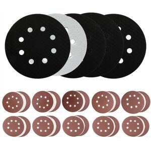 Tlily - 5PCS 5 Inch 8 Holes Foam Sanding Pads for Orbital Sander Hook and Loop Buffer Backed Cushion with 40PCS Discs Tlily - 5PCS 5 Inch 8 Holes Foam Sanding Pads for Orbital Sander Hook and Loop Buffer Backed Cushion with 40PCS Discs