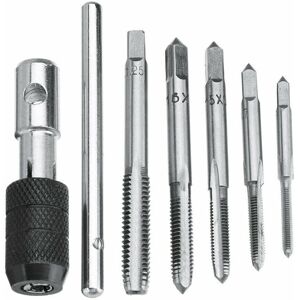 Memkey - 5-piece metric hand tap assortment with straight groove, M3, M4, M5, M6, M8, with 1 adjustable wrench, steel thread cutting set with T-turn Memkey - 5-piece metric hand tap assortment with straight groove, M3, M4, M5, M6, M8, with 1 adjustable wrench, steel thread cutting set with T-turn