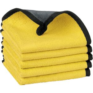 Cyslmuk - 5PCS Microfiber Cloth, Yellow, Reusable Microfiber Cleaning Cloth for Window Cleaning/All Car Washes/Car Polishers/Home Use, 30x40cm Cyslmuk - 5PCS Microfiber Cloth, Yellow, Reusable Microfiber Cleaning Cloth for Window Cleaning/All Car Washes/Car Polishers/Home Use, 30x40cm