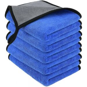 Cyslmuk - 5PCS Microfiber Cloth, Blue, Reusable Microfiber Cleaning Cloth for Window Cleaning/All Cleaning/Car Polishers/Home Use, 30x40cm Cyslmuk - 5PCS Microfiber Cloth, Blue, Reusable Microfiber Cleaning Cloth for Window Cleaning/All Cleaning/Car Polishers/Home Use, 30x40cm