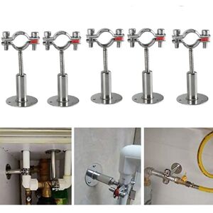 Tinor - 5Pcs Stainless Steel Adjustable Pipe Support Clamps, Wall Mounted Pipe Bracket, Strong, Stable for 32-34MM Diameter, for Fixing Pipes, Tubes, Tinor - 5Pcs Stainless Steel Adjustable Pipe Support Clamps, Wall Mounted Pipe Bracket, Strong, Stable for 32-34MM Diameter, for Fixing Pipes, Tubes,
