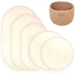 TLILY 5PCS Wooden Basket Bottom, 5 Size Oval Circle Blank Solid Crochet Wood Base for DIY Craft Weaving Supplies TLILY 5PCS Wooden Basket Bottom, 5 Size Oval Circle Blank Solid Crochet Wood Base for DIY Craft Weaving Supplies